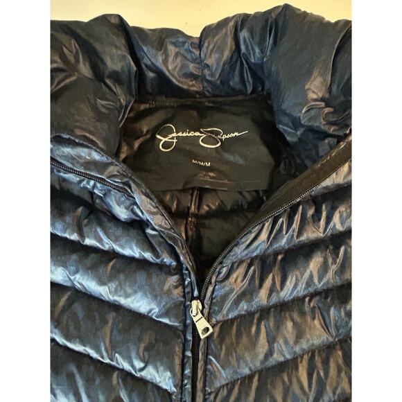 Jessica Simpson Womens Medium Jacket Coat Parka Down Gray Puffer Pockets Quilted - Picture 5 of 7
